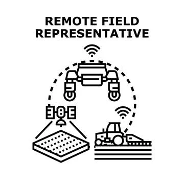 Remote field representative using smart agriculture technology Stock Illustration