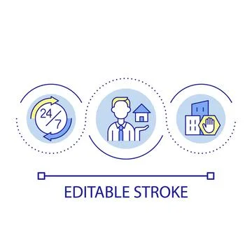 Remote first loop concept icon Illustrazione stock