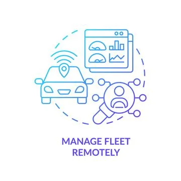 Remote fleet manage blue gradient concept icon Illustrazione stock