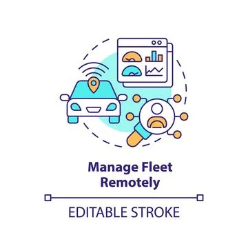 Remote fleet manage multi color concept icon Illustrazione stock