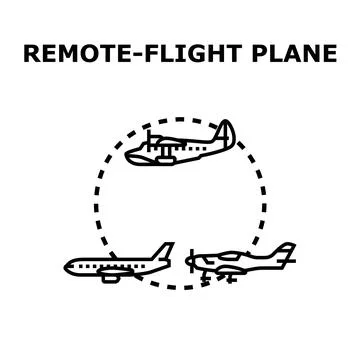 Remote flight plane technology concept with various aircraft Illustrazione stock