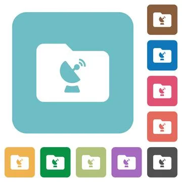 Remote folder rounded square flat icons Illustrazione stock