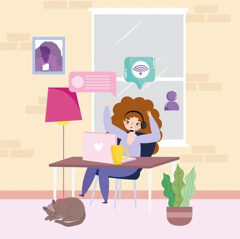 Remote freelance work 스톡 일러스트
