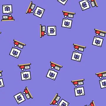 Remote freelancing vector seamless pattern 스톡 일러스트
