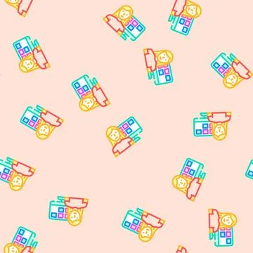 Remote freelancing vector seamless pattern 스톡 일러스트