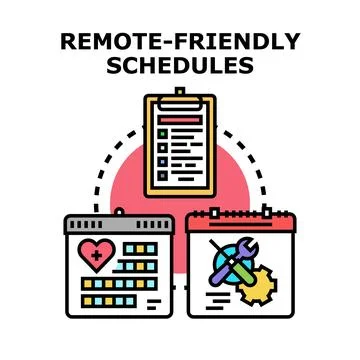 Remote friendly schedule planning and flexibility icon Stock Illustration
