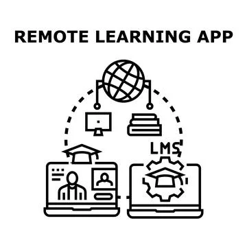 Remote global learning application for education technology イラスト素材