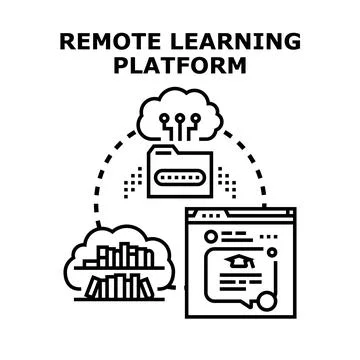 Remote global learning platform providing online education resources 스톡 일러스트