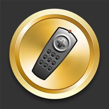 Remote on Golden Internet Button Illustrazione stock
