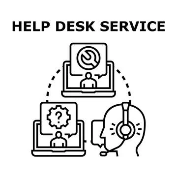 Remote help desk service providing technical support Stock Illustration