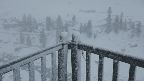 Remote himalayan valley in blizzard whiteout 스톡 동영상 327687698