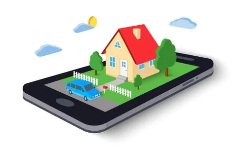 Remote home control concept icon. Vector illustration Stock Illustration