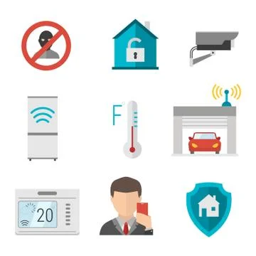 Remote home control system Smart House vector illustration Stock Illustration