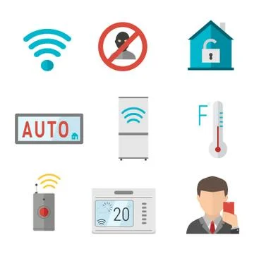 Remote home control system Smart House vector illustration Ilustración de archivo