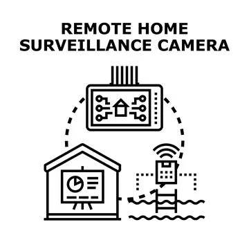 Remote home surveillance camera technology protecting property and assets イラスト素材