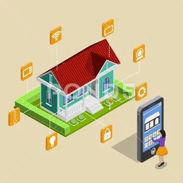 Remote House Control Concept Stock Illustration