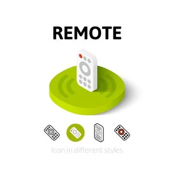 Remote icon in different style Illustrazione stock