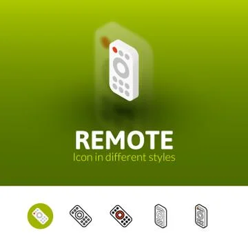 Remote icon in different style Illustrazione stock
