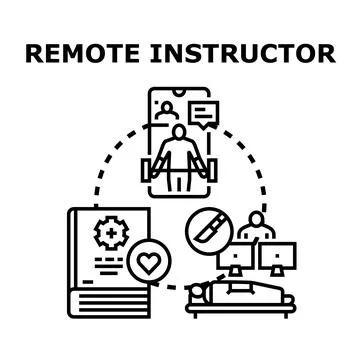 Remote instructor providing online education and support services Stock Illustration
