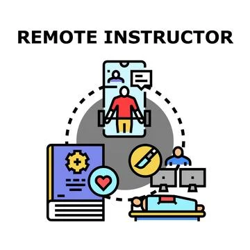 Remote instructor providing online education and support services Stock Illustration