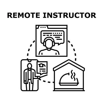 Remote instructor teaching online culinary arts class Stock Illustration
