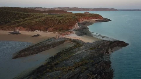 Remote island beach camp Stock Footage 98637159