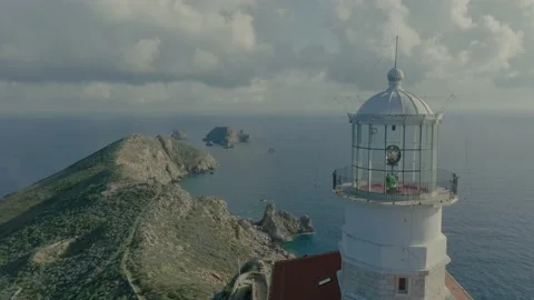Remote island lighthouse Stock Footage 238365982