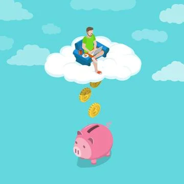 Remote job flat isometric vector concept Remote job flat isometric vector ... Stock Photos