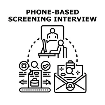 Remote job interview concept screening applicant recruitment process Stock Illustration