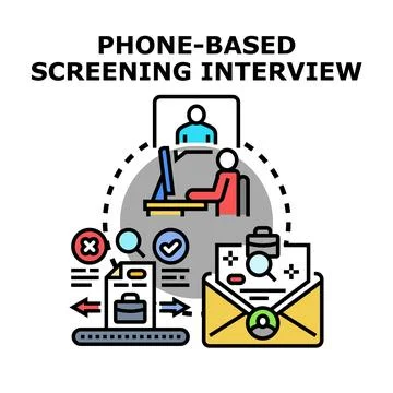 Remote job interview concept screening applicant recruitment process Stock Illustration