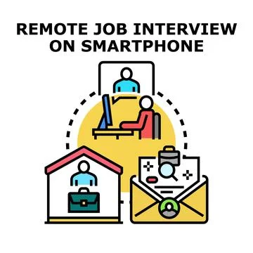 Remote job interview process and online recruitment concept イラスト素材