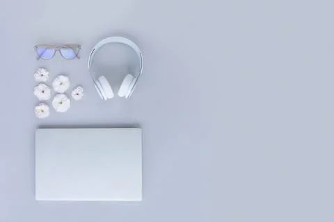 Remote job work spring background Stock Photos