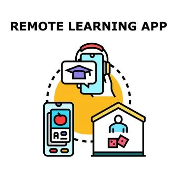 Remote learning application for distance education Stock Illustration