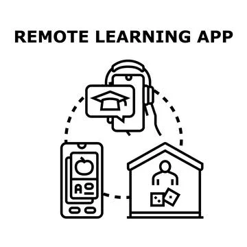 Remote learning application for distance education Stock Illustration