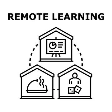 Remote learning concept integrating home education and daily activities Stock Illustration