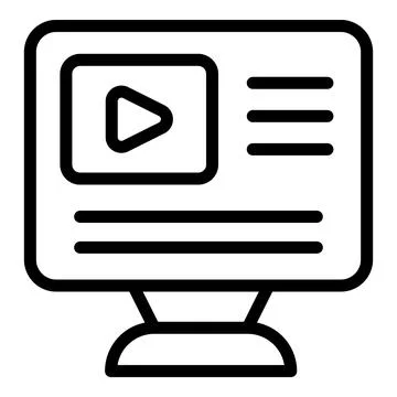 Remote learning icon outline vector. Zoom education Illustrazione stock