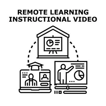 Remote learning instructional video concept for online education イラスト素材