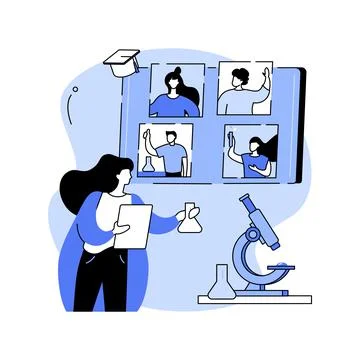 Remote learning isolated cartoon vector illustrations. Stock Illustration