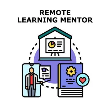 Remote learning mentoring and online education concept Stock Illustration
