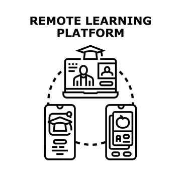 Remote learning platform for online education Illustrazione stock