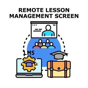 Remote lesson management system concept for online education Stockillustratie