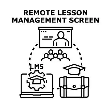 Remote lesson management system concept for online education Stock Illustration