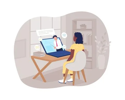 Remote mathematics seminar 2D vector web banner, poster Illustrazione stock