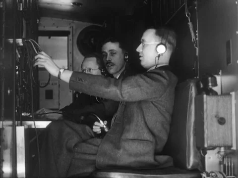Remote mobile broadcast units promote television sets - 1939 Video stock 93109407