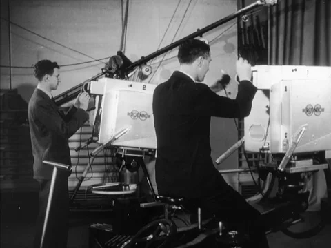 Remote mobile broadcast units promote television sets - 1939 Video stock 93109424