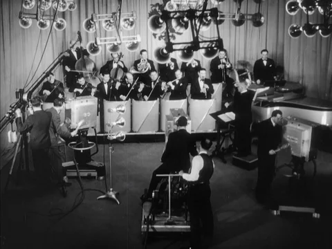 Remote mobile broadcast units promote television sets - 1939 Video stock 93109428