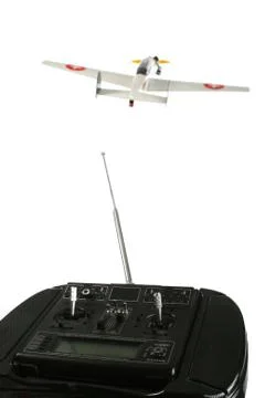 Remote with model airplane  Stock Photos