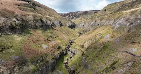 Into a remote Moorland Valley Stock-Footage 262083113