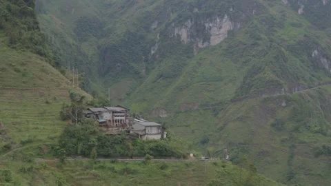 Remote Mountain Homestead Hidden In Ha Giang Valley Stock Footage 336717807