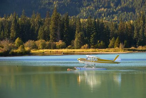 Remote Mountain Lake Floatplane 写真素材